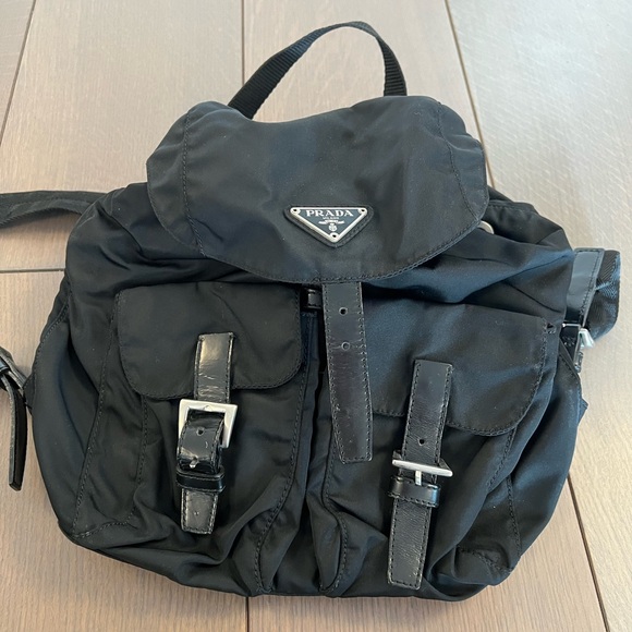 Prada Handbags - Prada Black Nylon Backpack